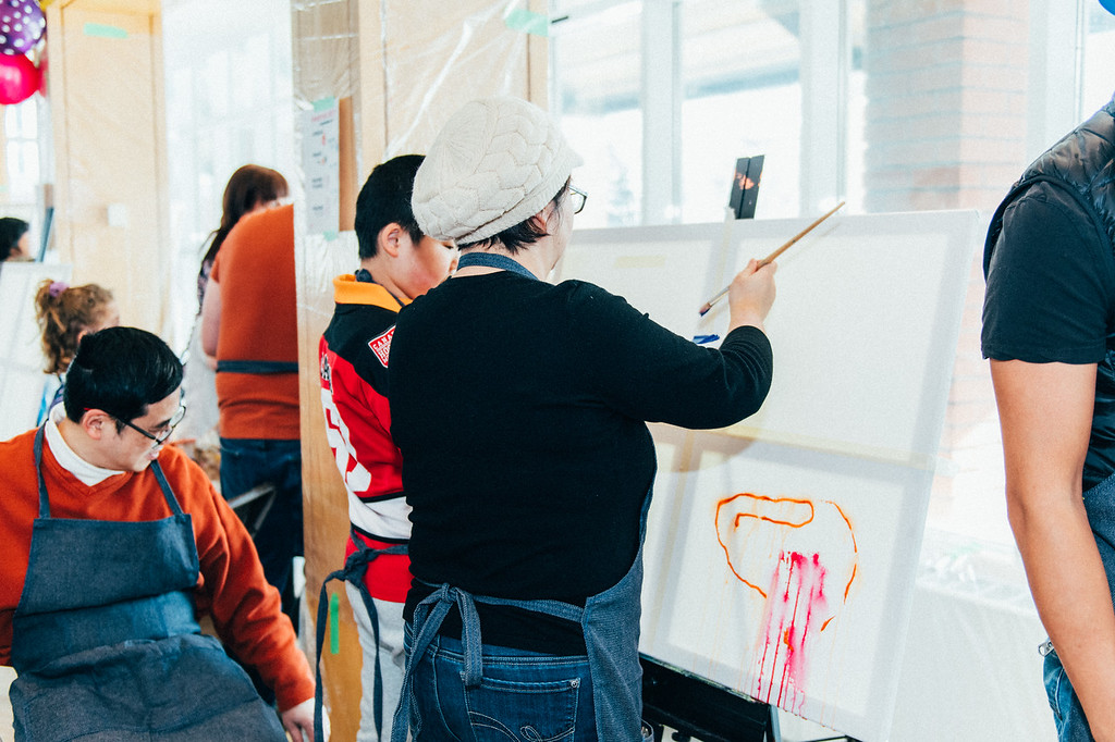 Families painting.