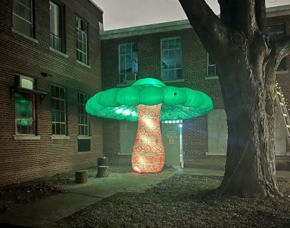 Large-scale light installation artwork by Roda Medhat