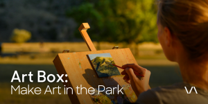 A women doing en plein air in the nature. 